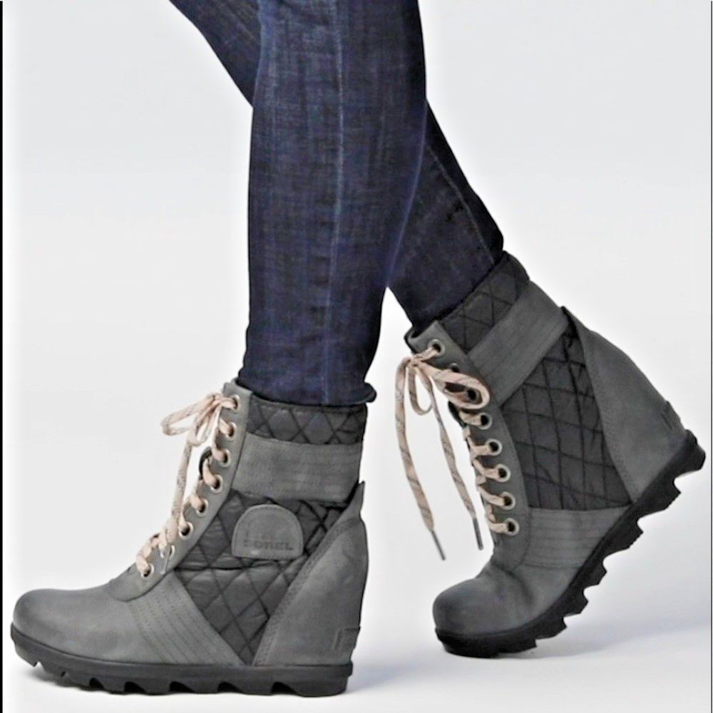 Sorel Waterproof Wedge Boot, Dark Slate‎ Lexie, Women's Size 9, Retail $270